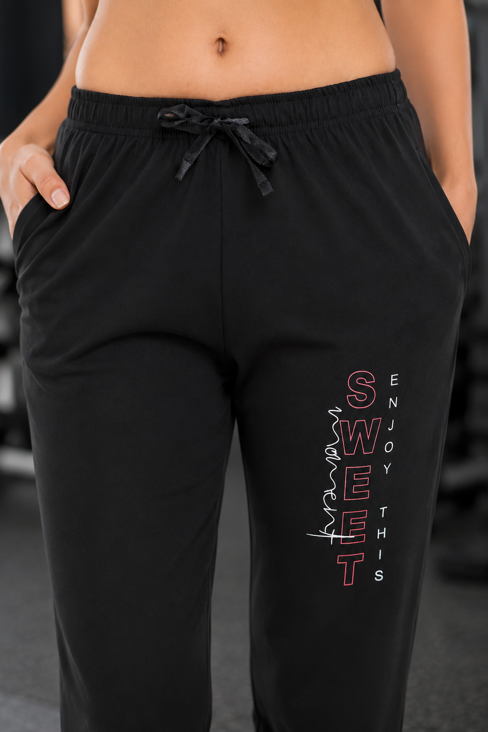 Black Tencel Track Pants
