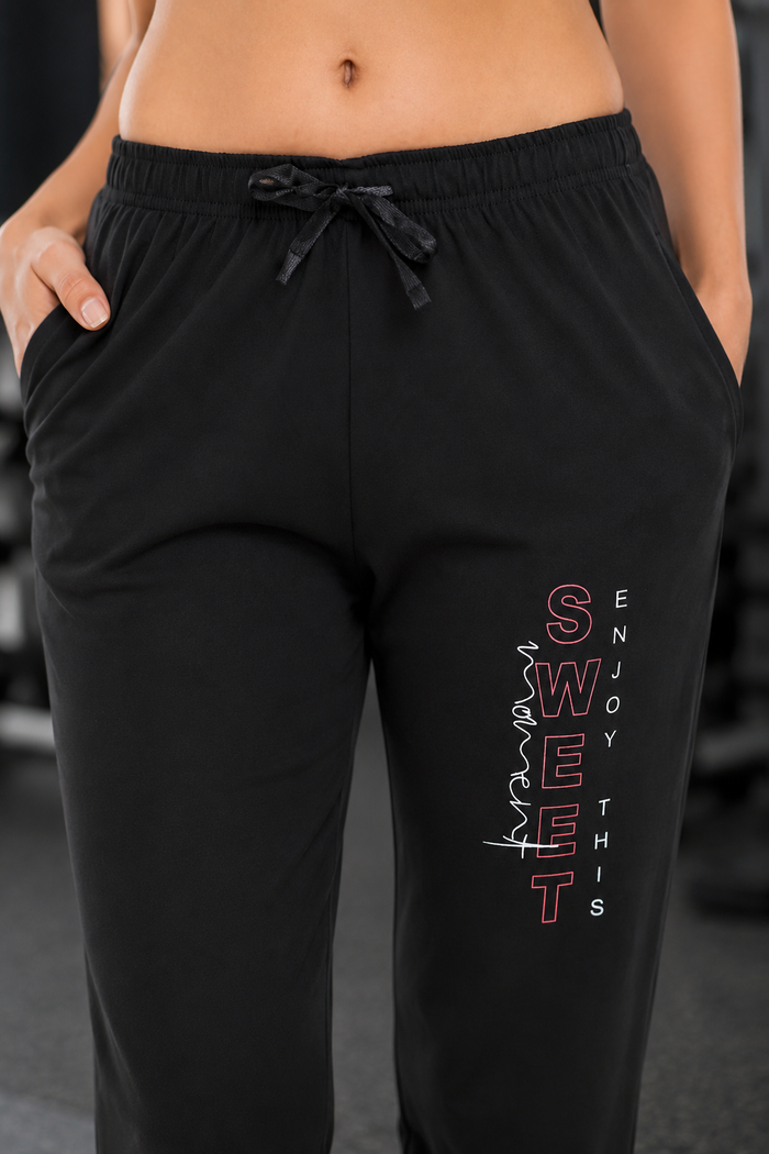 Black Tencel Track Pants
