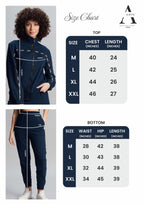 MIDNIGHT BLUE ZIP-UP JACKET SMART WEAR