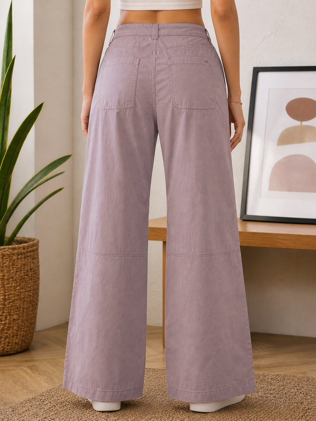 Women’s Mauve Wide Leg Cargo Pants