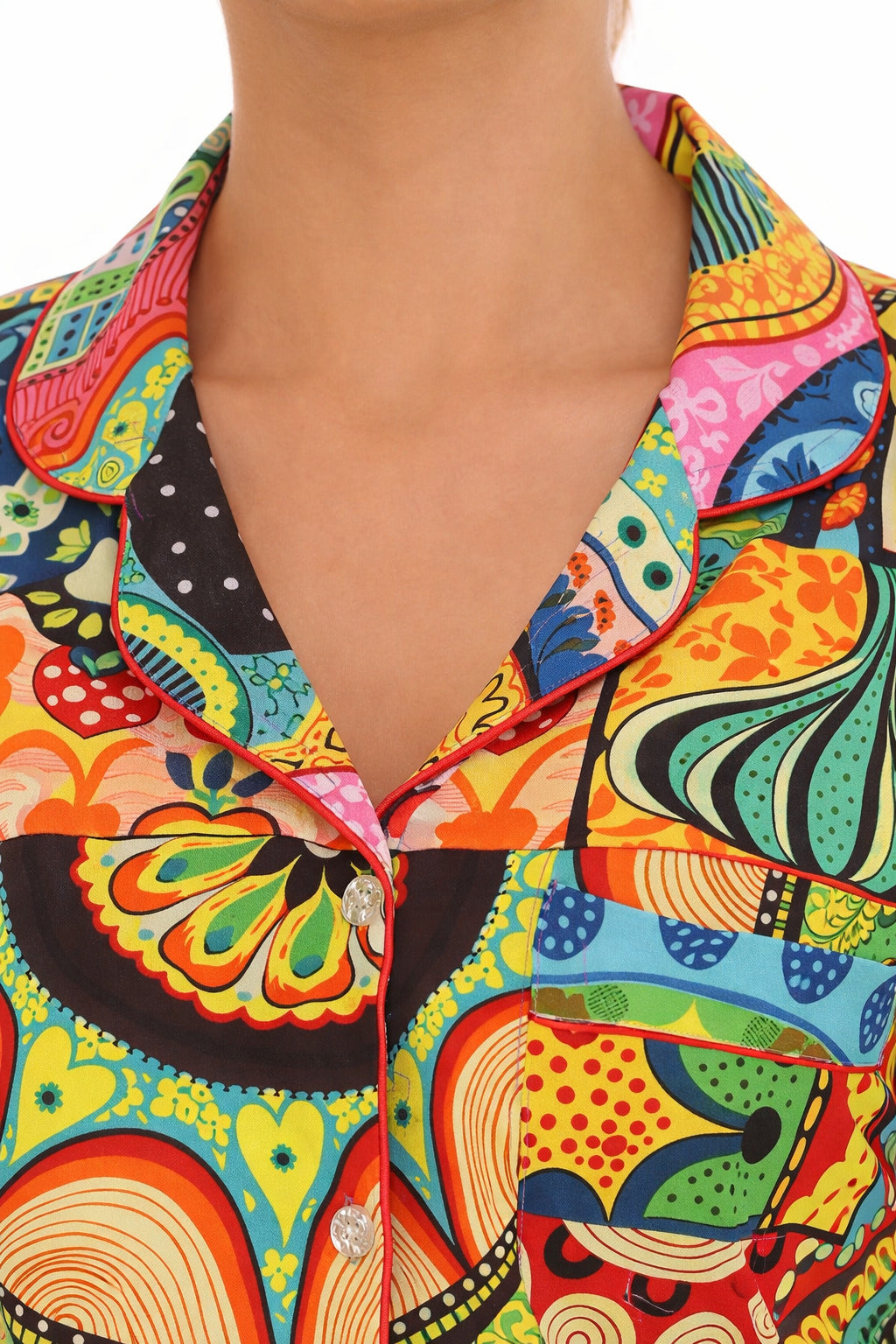 Artistic Printed Cotton Pajama Set