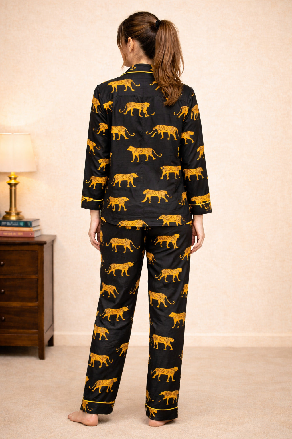Black safari cotton Nightsuit