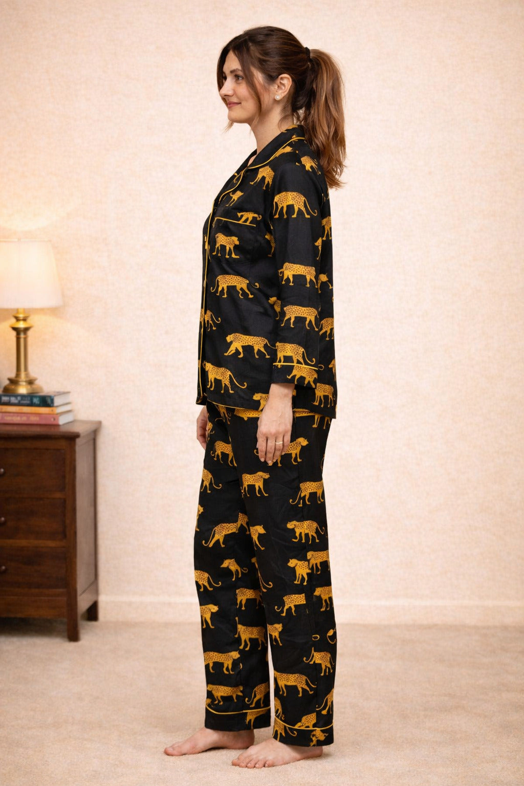 Black safari cotton Nightsuit