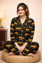 Black safari cotton Nightsuit