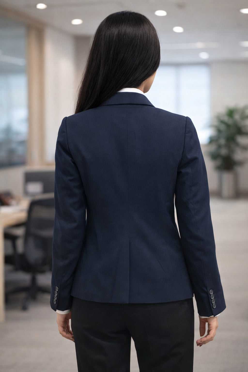 Elegant Navy Blazer for Women - Professional Fit - Office Attire