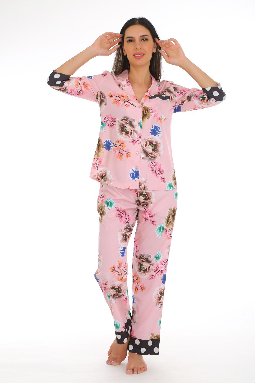 Blossom notched pajama set