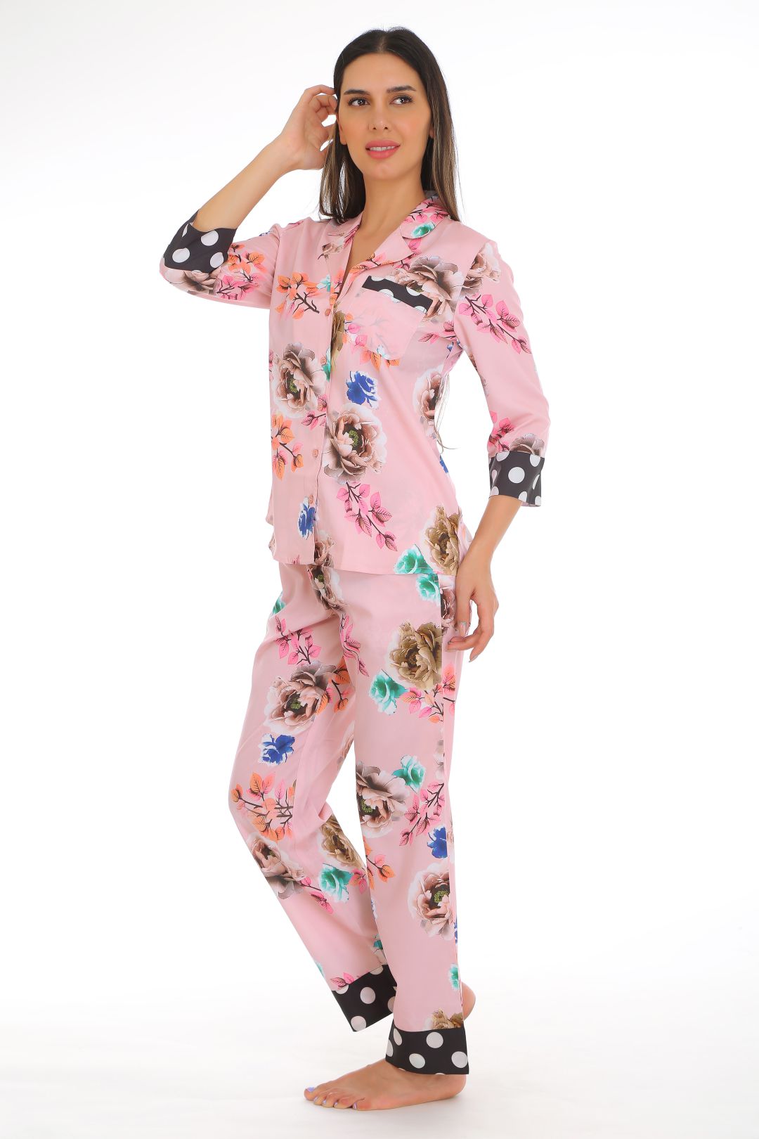 Blossom notched pajama set