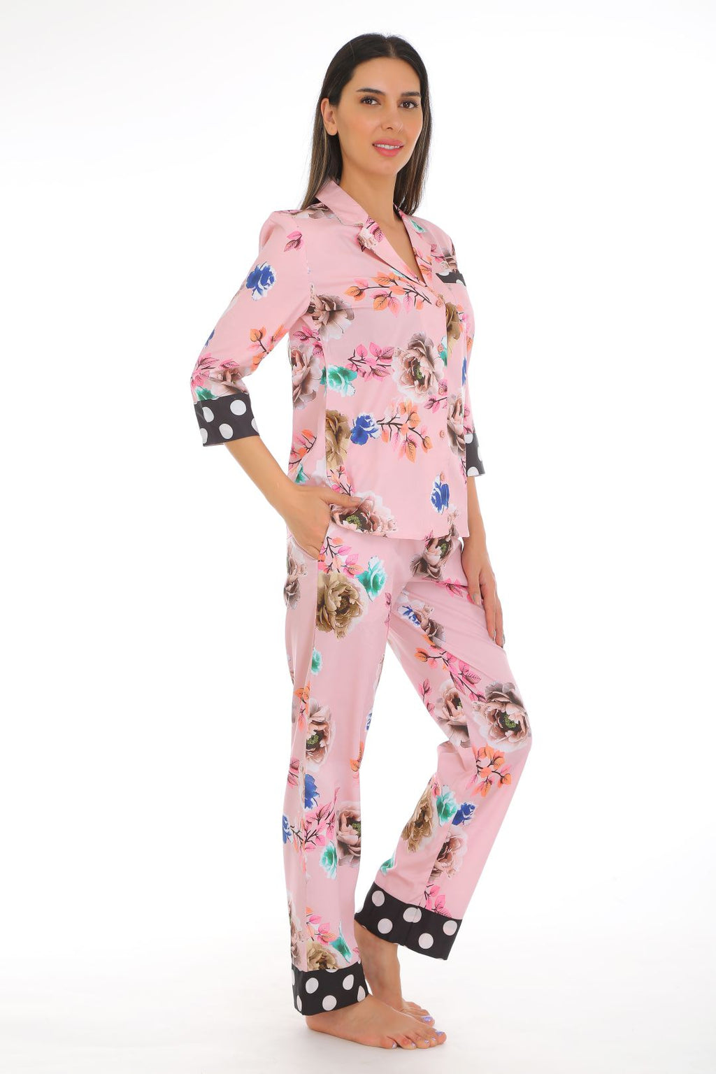 Blossom notched pajama set