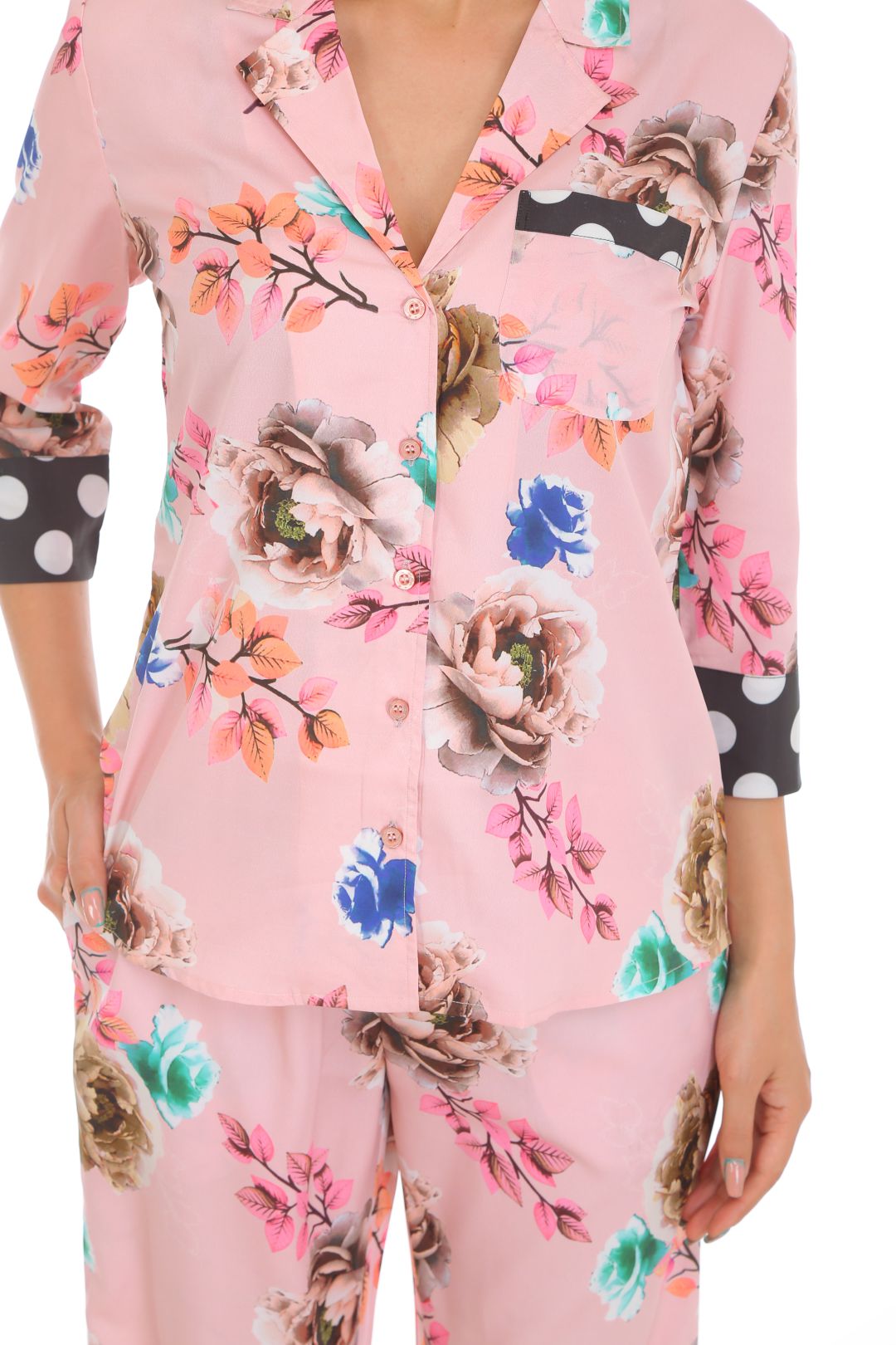 Blossom notched pajama set