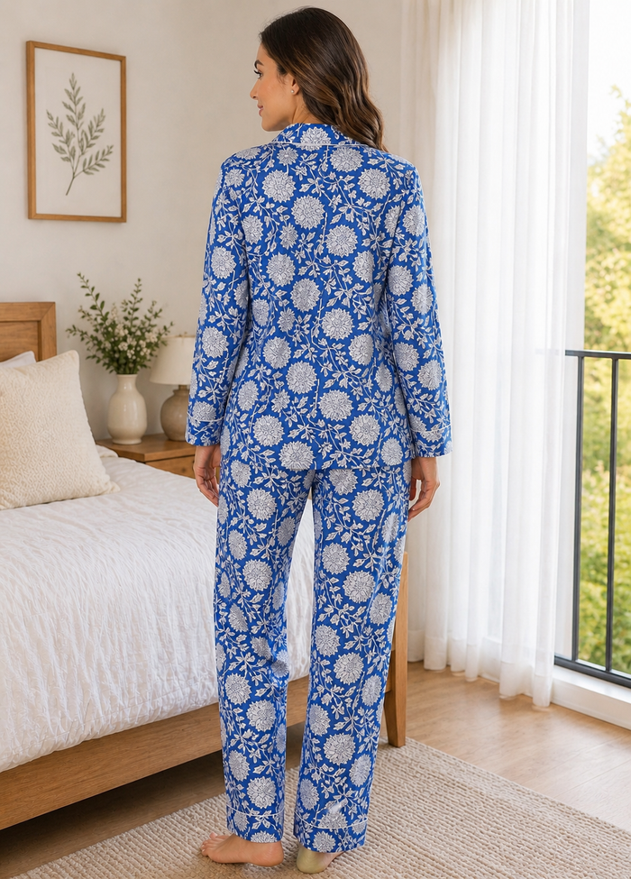 Blue Cotton Pajama Set
