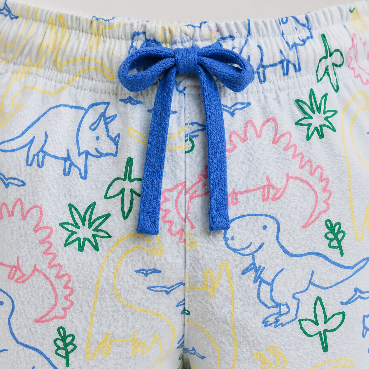 Kids Dinosaur Print Casual Shorts | Multicolor Drawstring Summer Shorts for Boys & Girls
