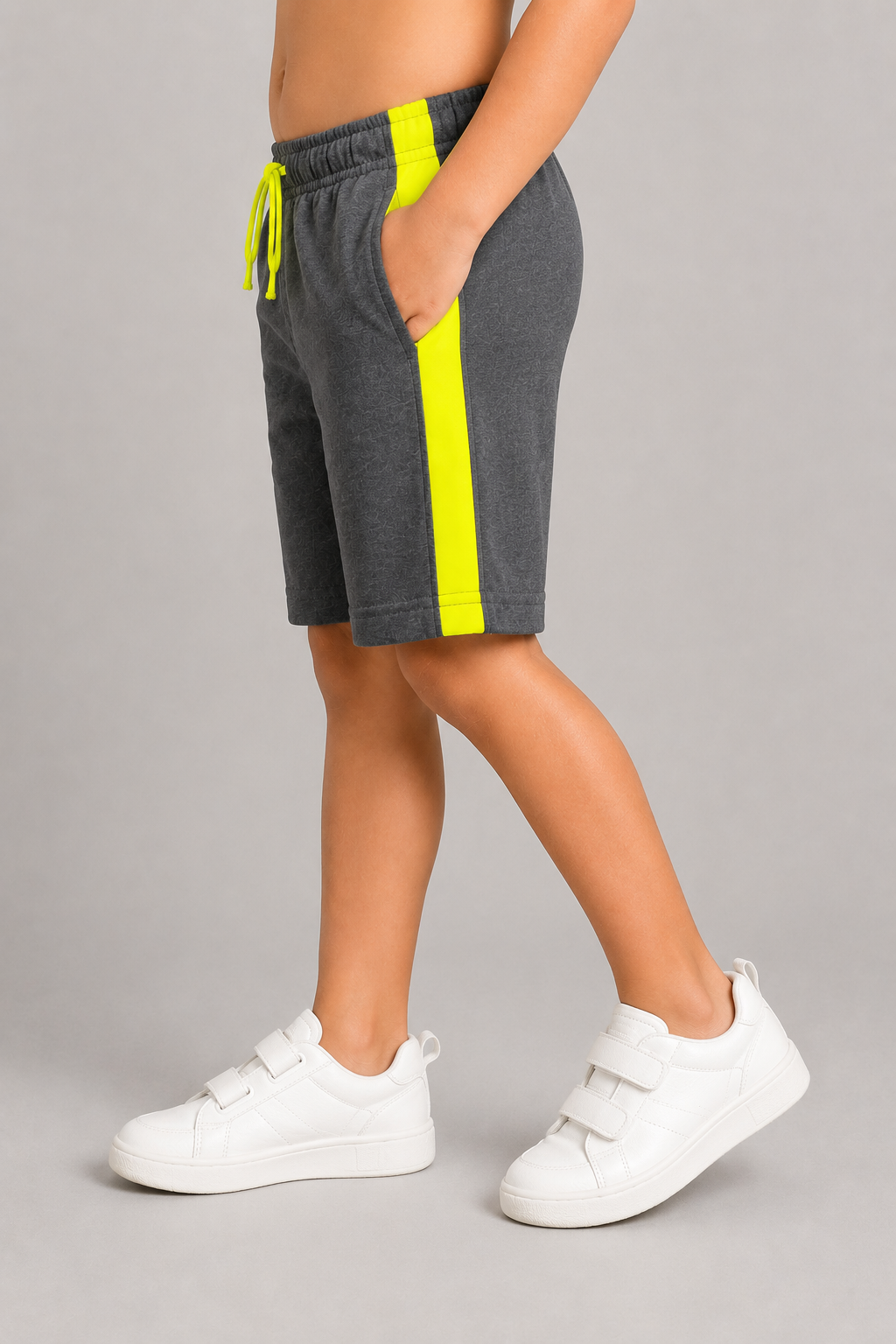 Kids Sports Colorblock Shorts with Drawstring Waistband & Side Panels for Boys and Girls