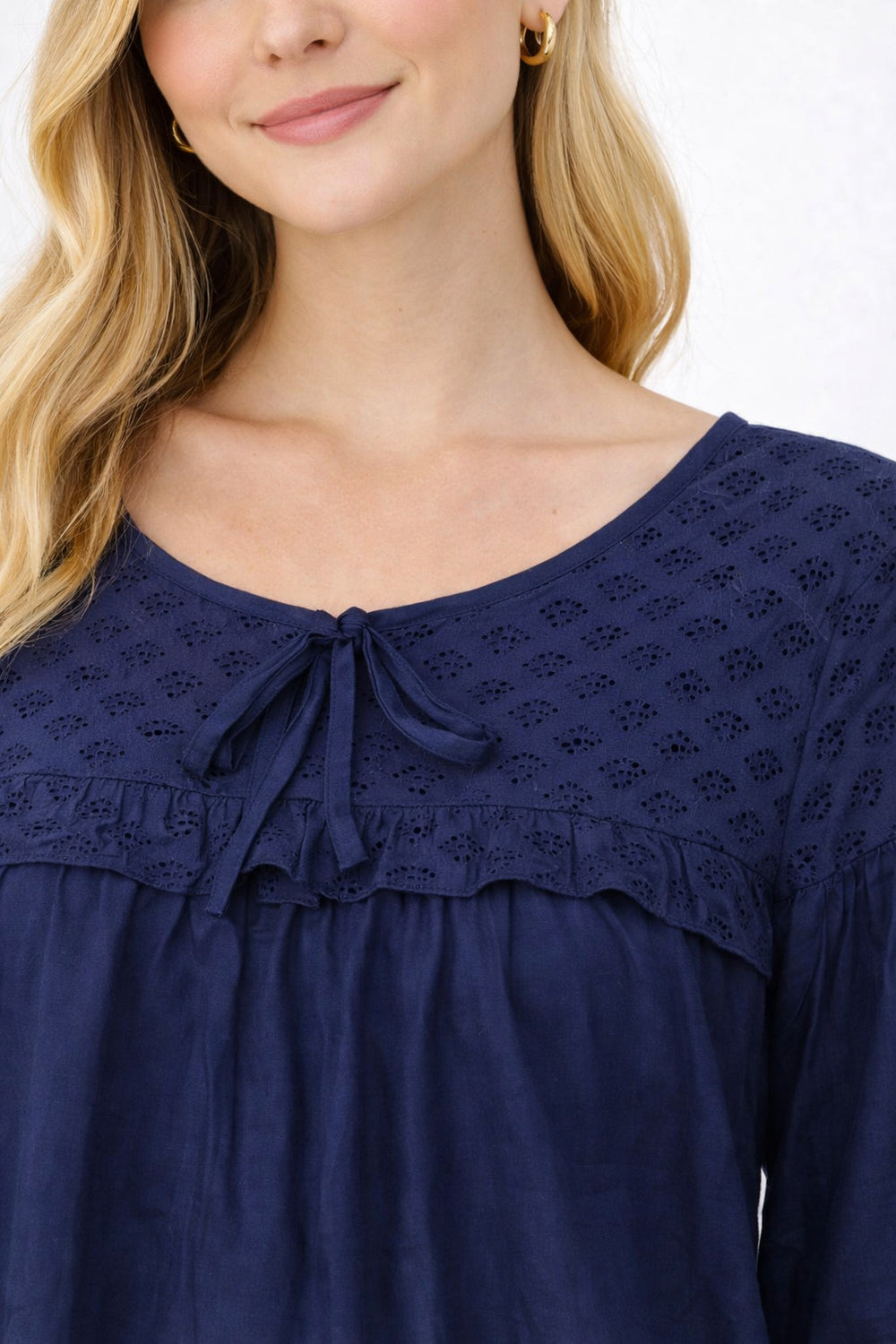 Navy Blue Cotton Tunic Top
