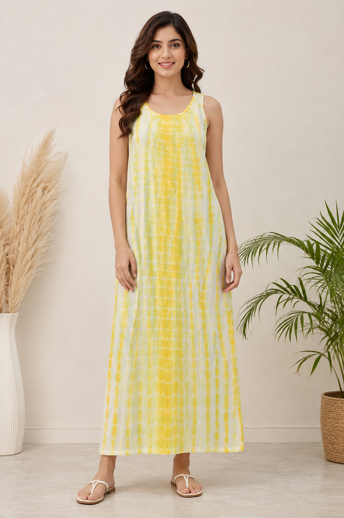 Yellow Tie Dye Maxi Dress