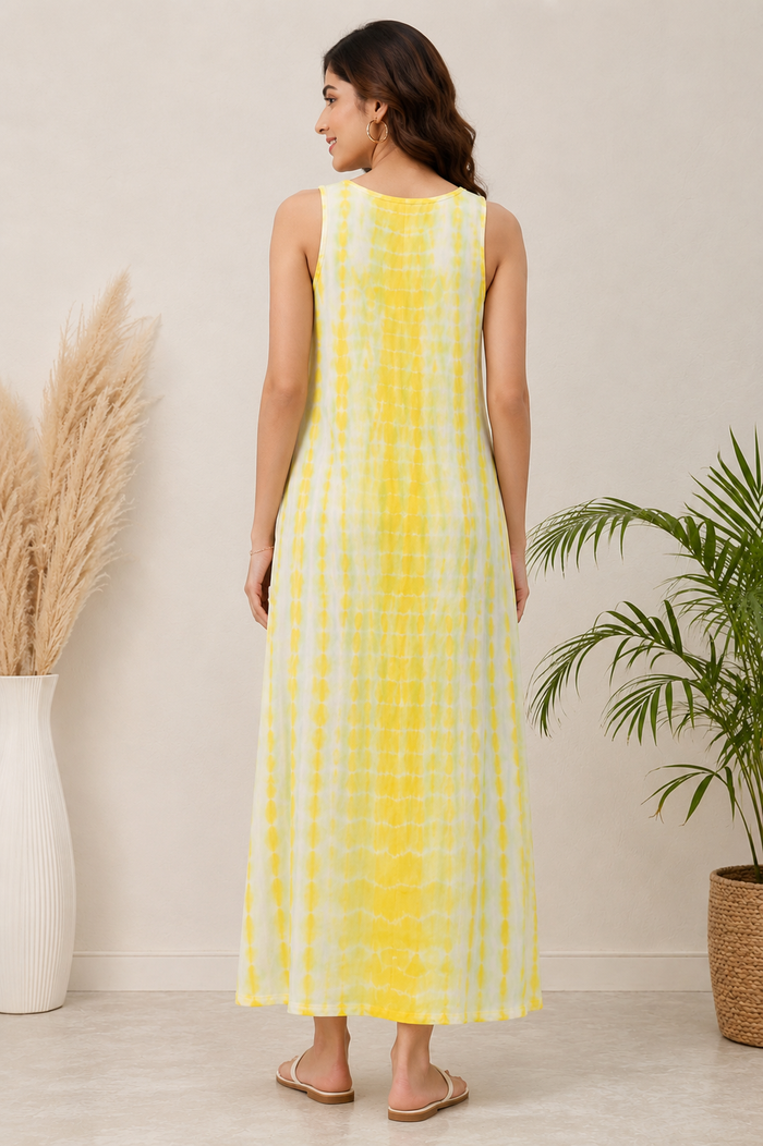 Yellow Tie Dye Maxi Dress