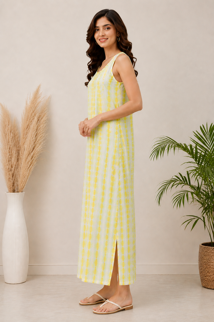 Yellow Tie Dye Maxi Dress