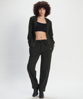 Olive Green Athleisure Track Pants ,Convertible Jacket