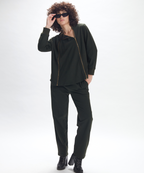 Olive Green Athleisure Track Pants ,Convertible Jacket