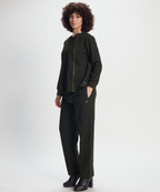 Olive Green Athleisure Track Pants ,Convertible Jacket