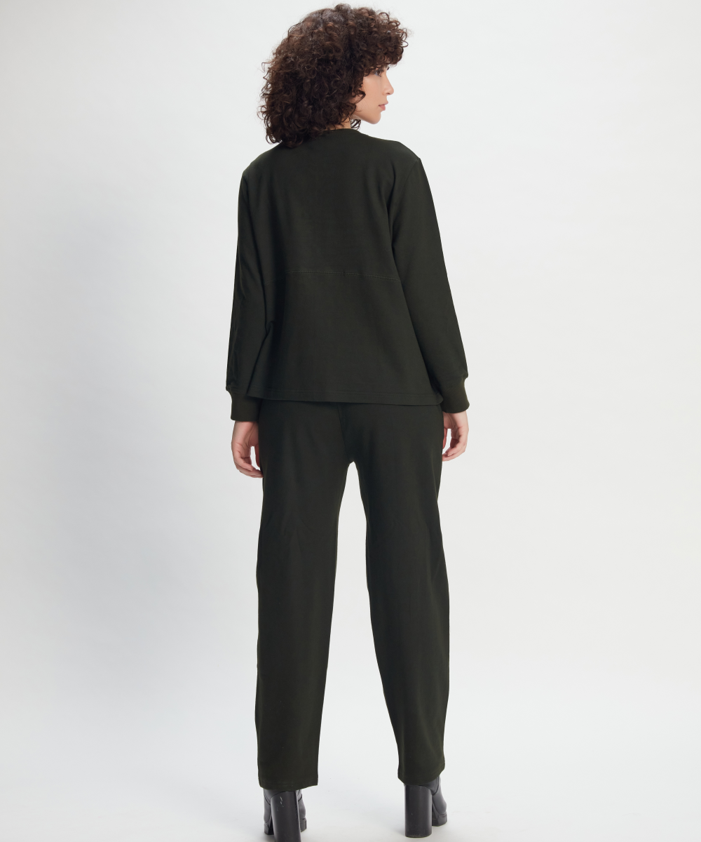 Olive Green Athleisure Track Pants ,Convertible Jacket