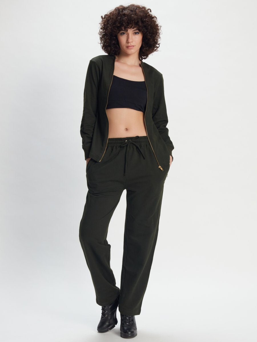 Olive Green Track Pants