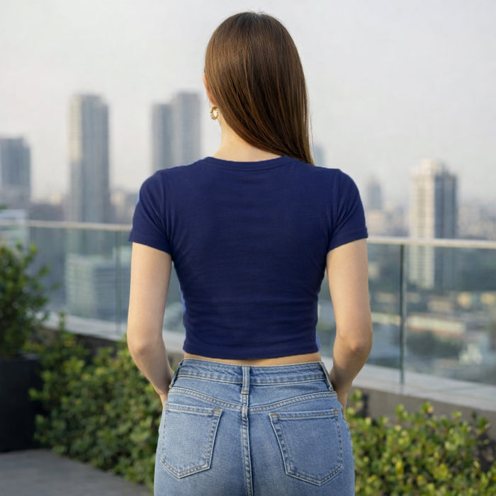 Blue Cropped T-Shirt