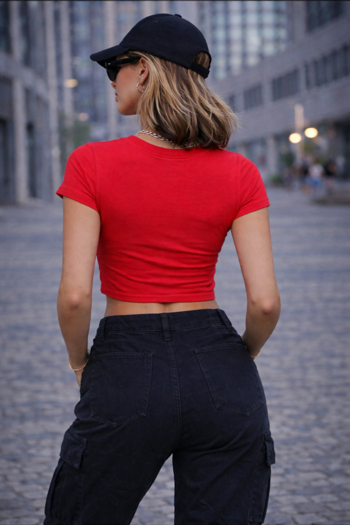 Red Cropped T-Shirt
