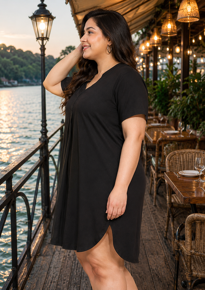 Black A-Line Mini Dress
