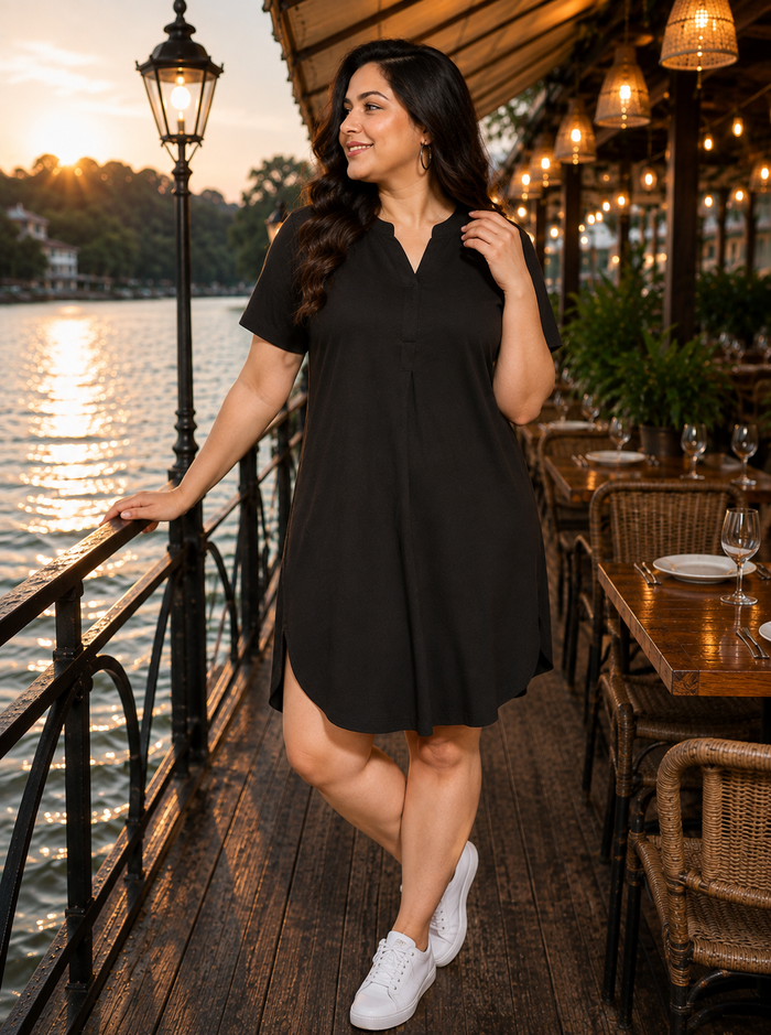 Black A-Line Mini Dress
