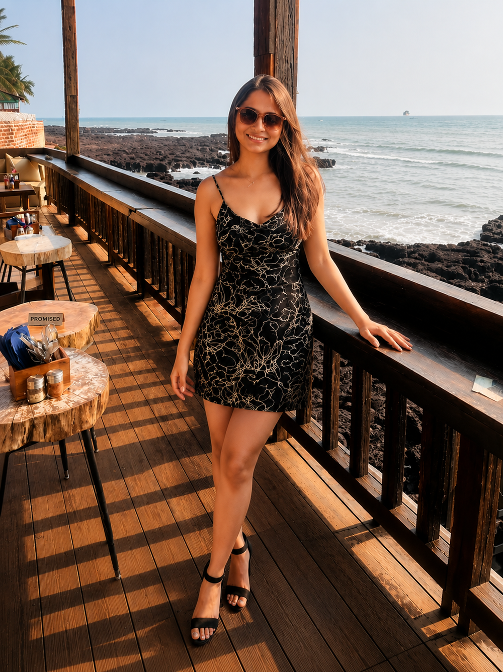 Black Floral Mini Dress
