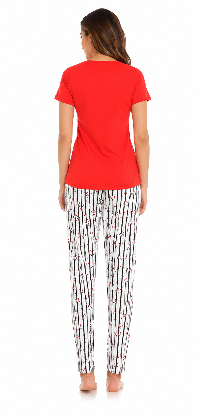 Orange T-Shirt Pajama Set