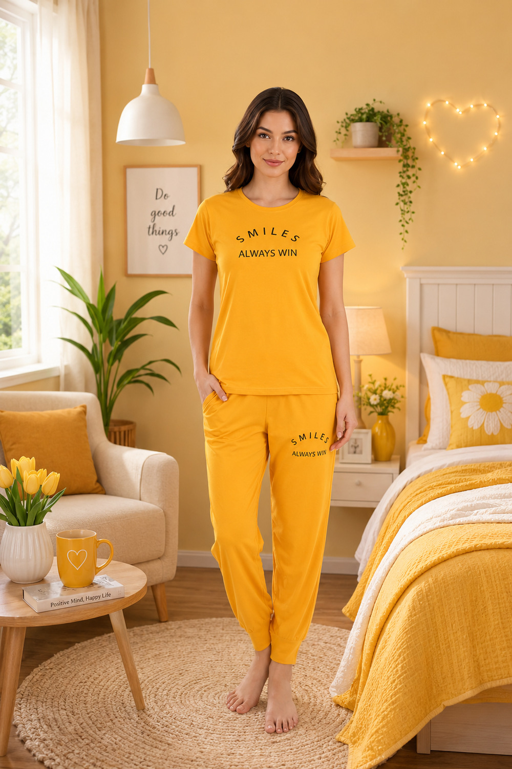 Yellow Tencel Pajama Set