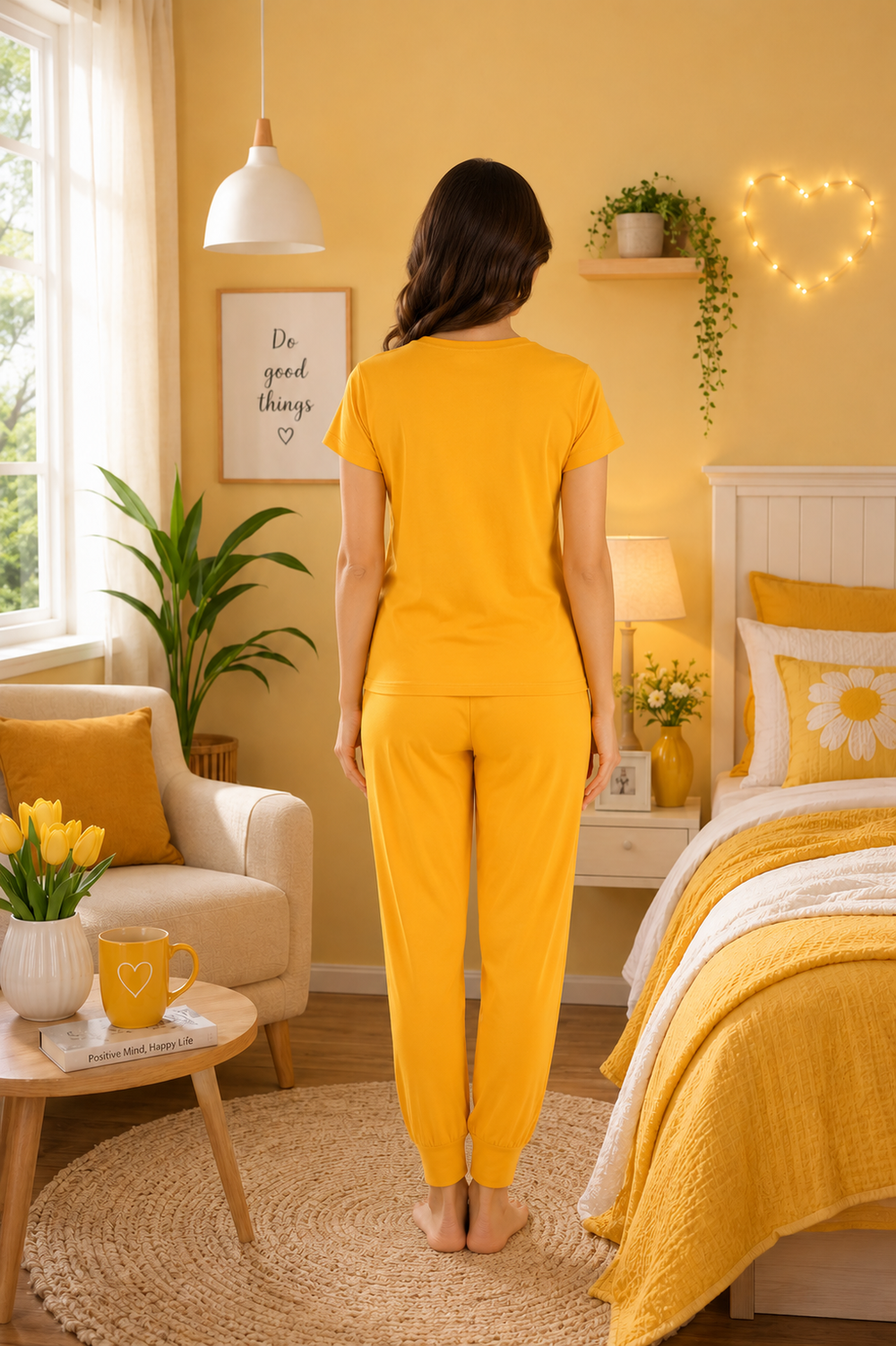 Yellow Tencel Pajama Set