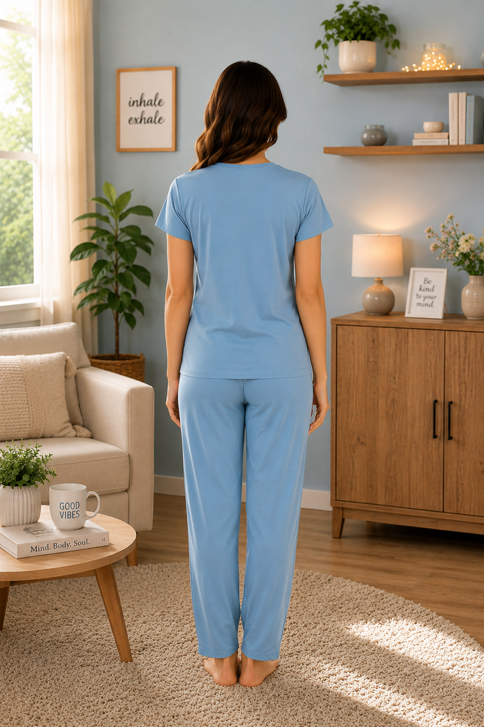 Light Blue Tencel Pajama Set