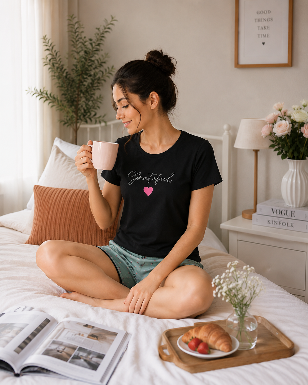Black Olive Cotton Short Set