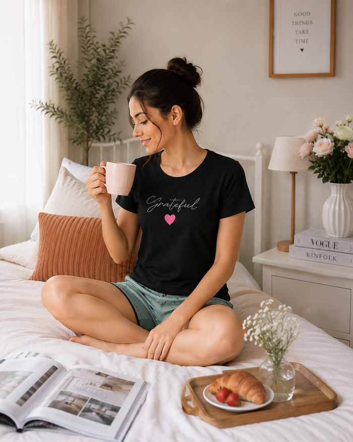 Black Olive Cotton Short Set