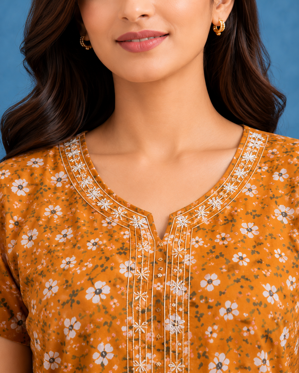 Yellow Mustard Floral Comfort Nighty