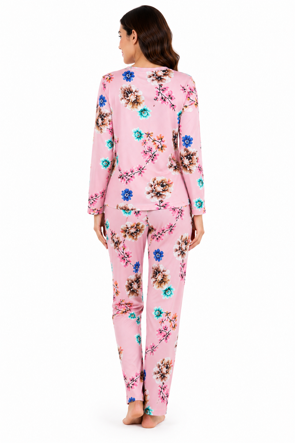 Pink Henley Collar Lounge Set