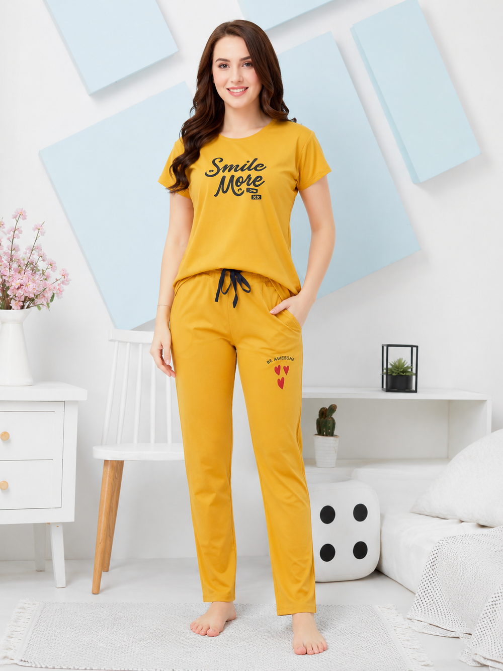 Mustard T-Shirt Pajama Set