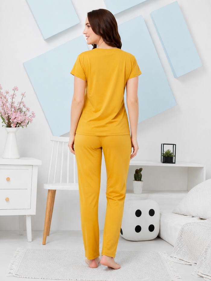 Mustard T-Shirt Pajama Set
