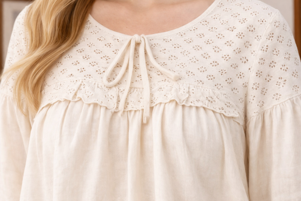Cream Cotton Tunic Top