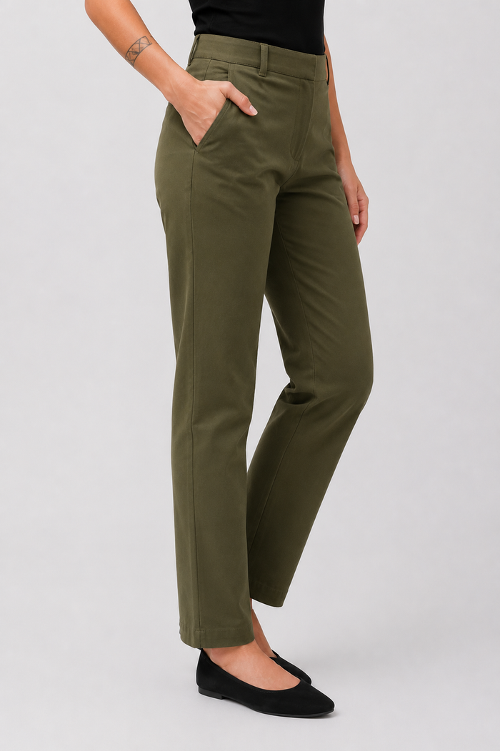 Olive Green Tailored Trousers