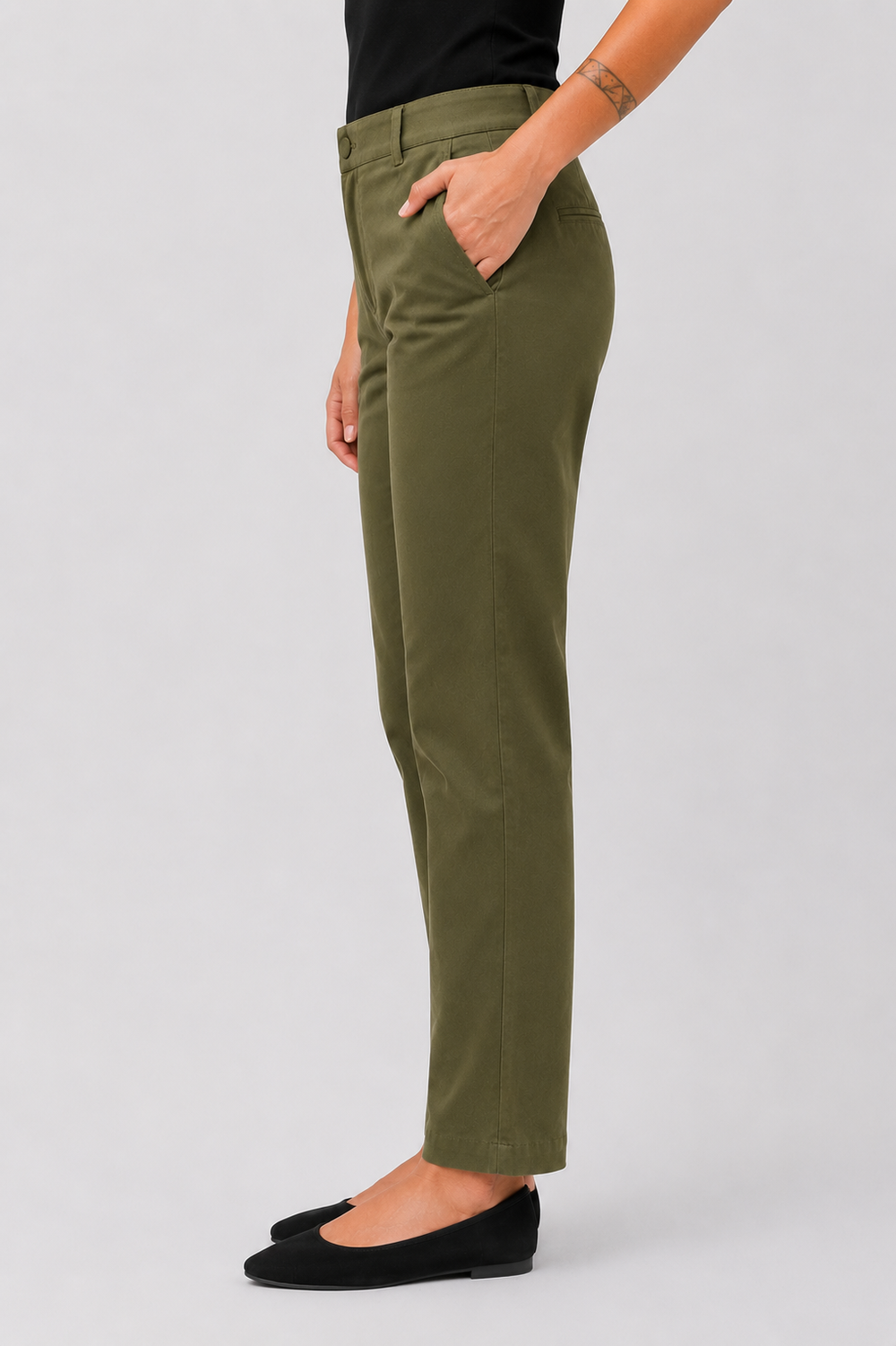 Olive Green Tailored Trousers