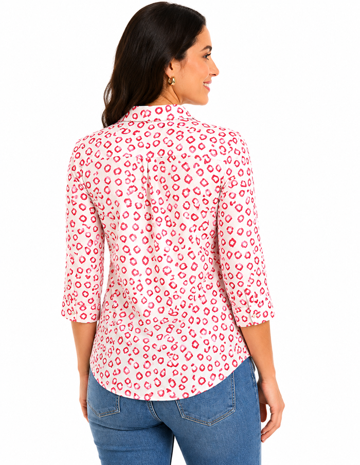 Cream Geometric Printed Shirt