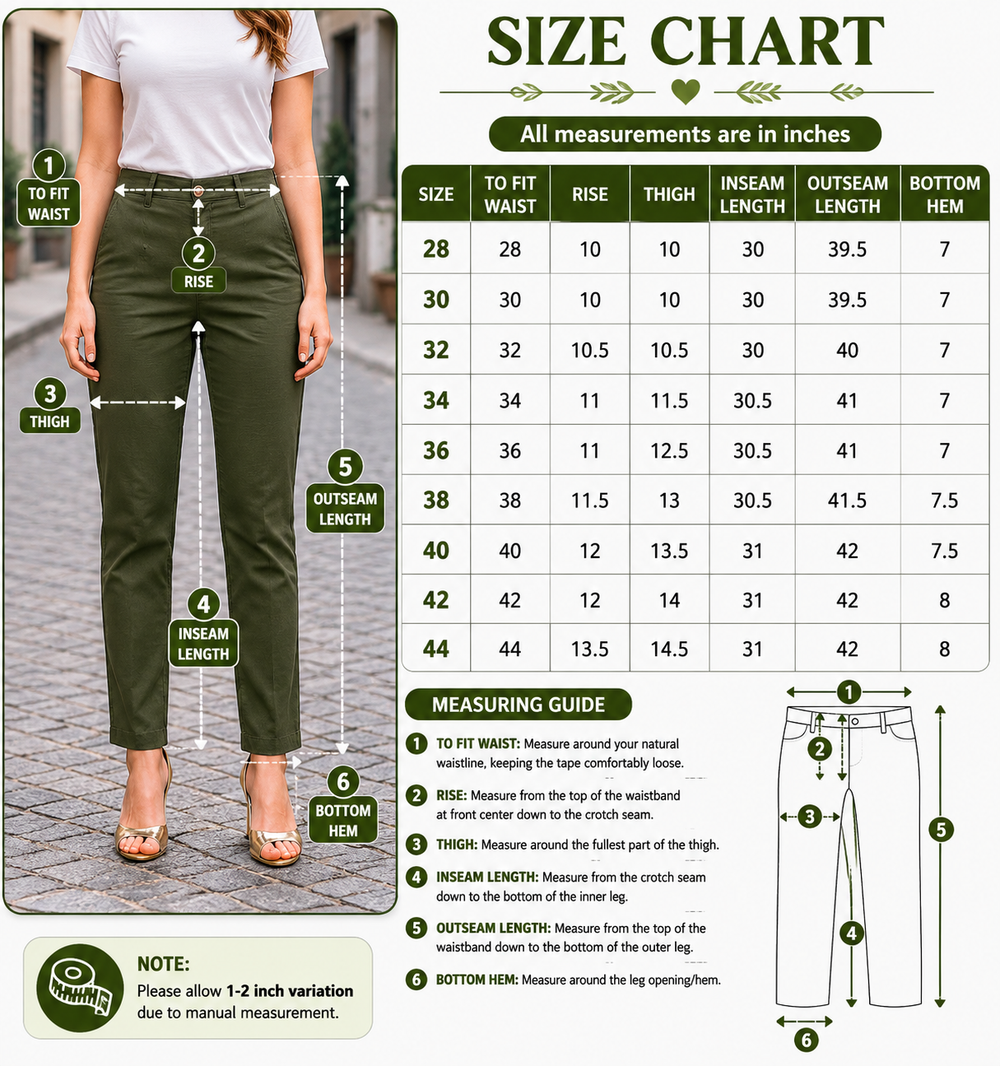 Olive Green Tailored Trousers
