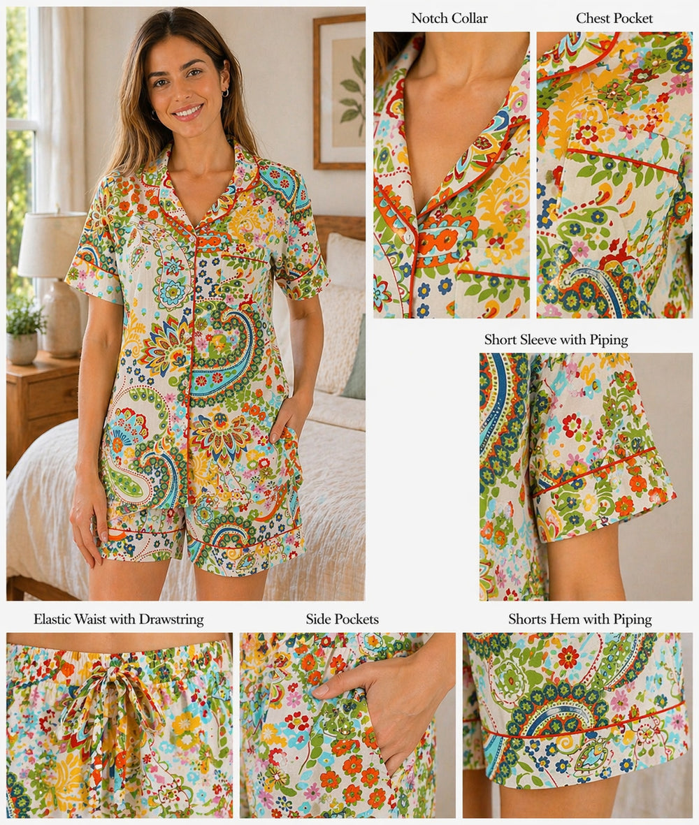 Vibrant Print Cotton Short Set