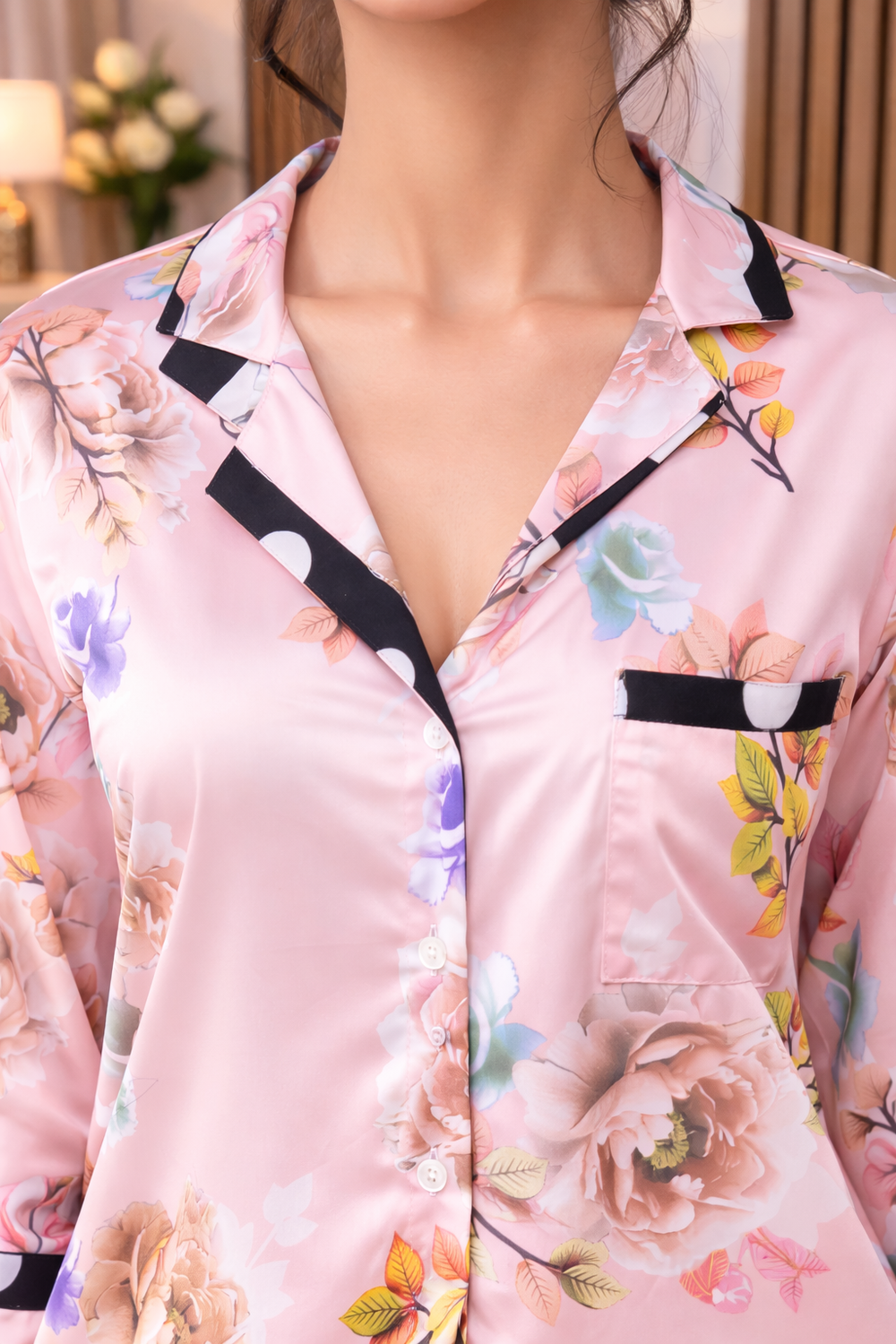 Floral Satin Night Shirt