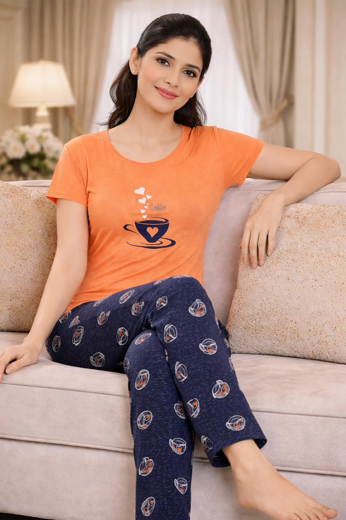 Yellow Printed Pajama Set