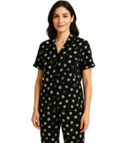 BLACK DAISY BLACK PAJAMA SET