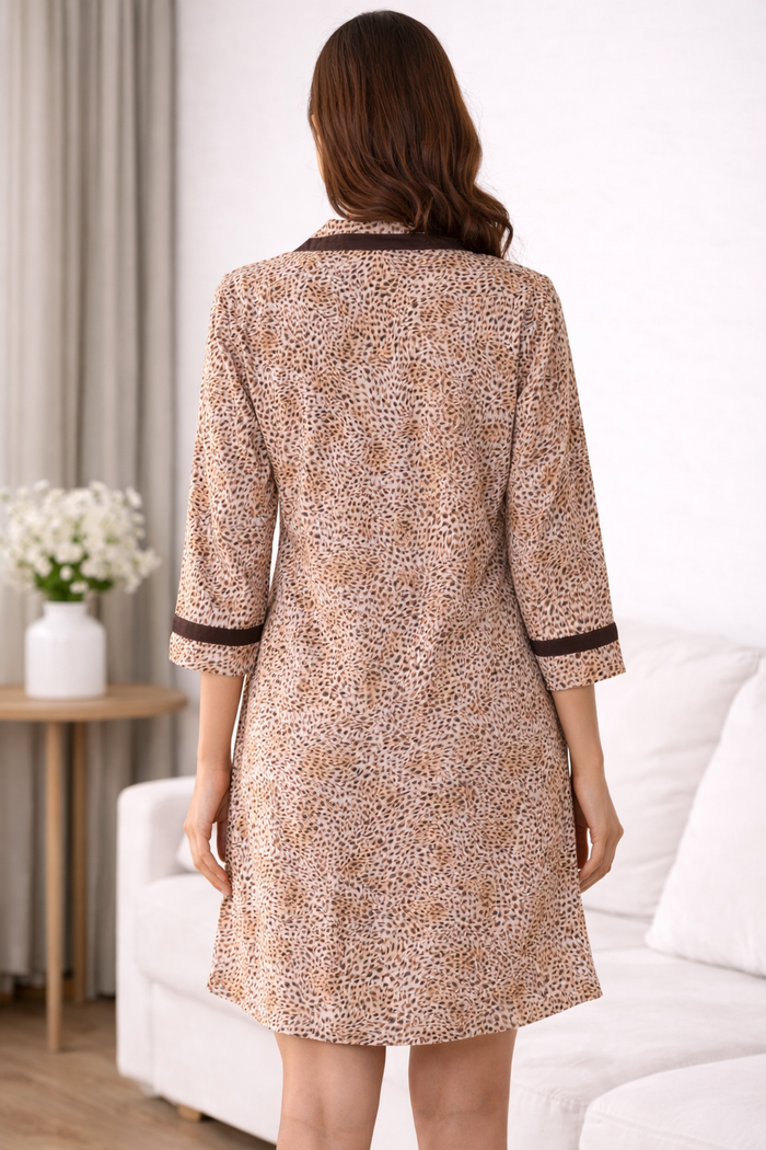 Tiger Print Satin Night Shirt